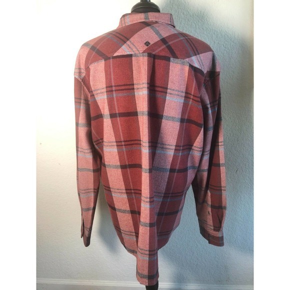 Prana Flannel Shirt Mens Size 2XL Brick Red Plaid - Picture 6 of 12